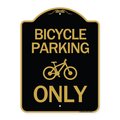 Signmission Bicycle Parking With Graphic, Black & Gold Aluminum Architectural Sign, 18" x 24", BG-1824-24320 A-DES-BG-1824-24320
